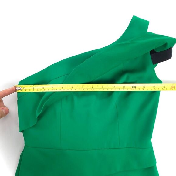 NEW BCBGMaxAzria Annely One Shoulder Peplum Gown Formal Maxi Dress Malachite 0 - Picture 4 of 10